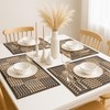 JJUNW 8 Pack Bamboo Placemats, 18 x 12 Inch Natural