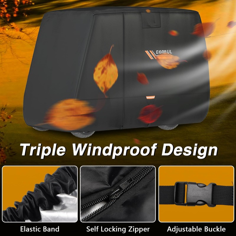 EVRBUL Golf Cart Cover, 4/4+2 Passengers Waterproof Golf Cart Covers