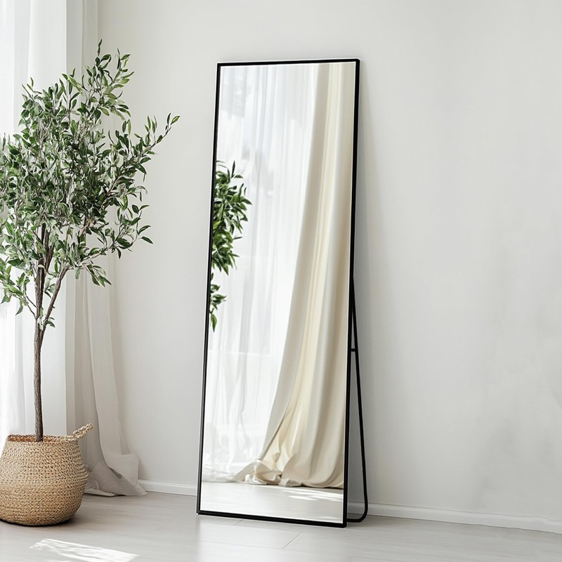 Sunniry Full Length Mirror 56x16 inch, Black Full Body Mirror,