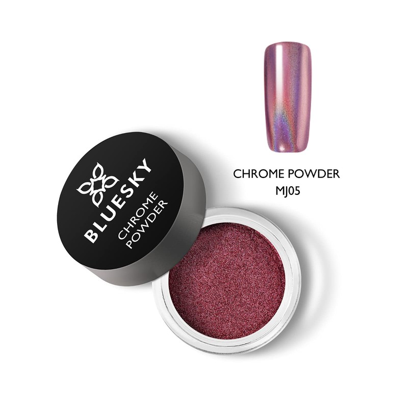 Bluesky Chrome Nail Powder Kit With Applicator Brush Metallic Gel