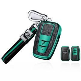 Toyota Smart Key Case, Key Cover, Key Protection, Key Holder, C-HR, New Crown, 50 Series, Prius, 70 Camry, Land Cruiser, Prado 150, Late Model Design, 2 button green