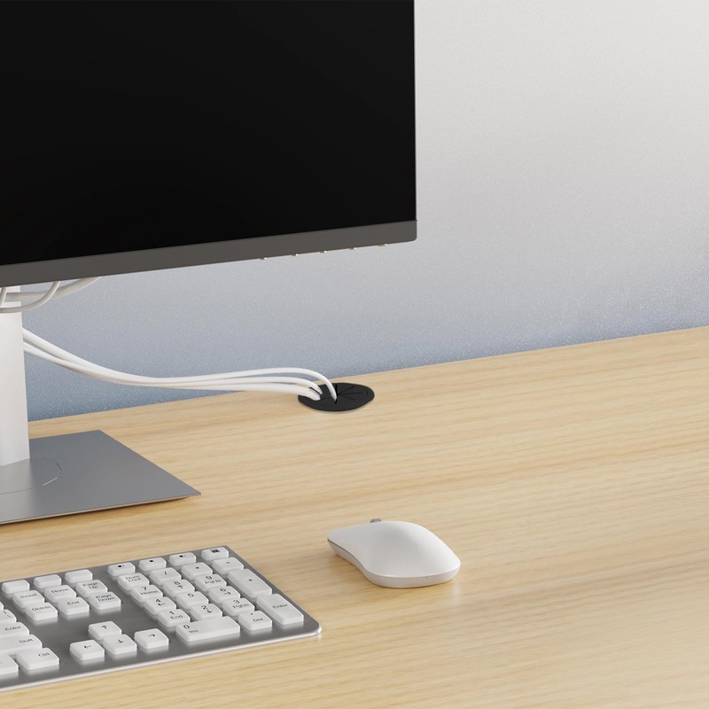 6 Pack Cable Grommet Desk, 60 mm Cable Pass Plastic