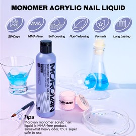 Morovan Monomer Acrylic Nail Liquid 8oz for Acrylic Powder