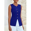PRETTYGARDEN Blazer Vest Tops for Women Sleeveless Button Down Business