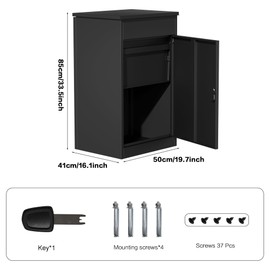 Package Delivery Box for Porch Deck Storage Box, Waterproof Package Drop Box for Outside, Anti Theft Package Lock Box Wall Mounted Package Delivery Boxes (19.7x16.1x33 inch)