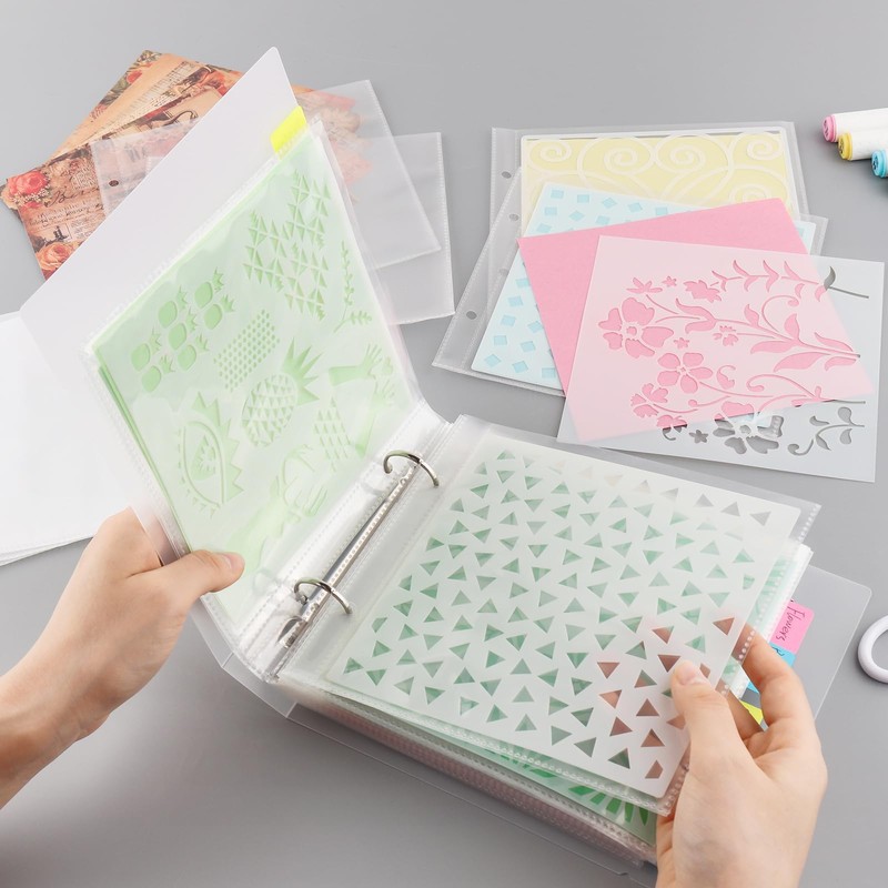 2 Sets Cookie Stencils Storage Folder for Storing 6x6 Stencils