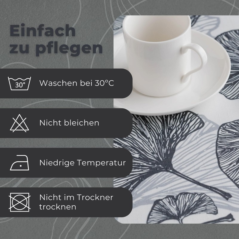 ESSEX - Stems Tablecloth 145 x 220 cm, 100% Polyester,