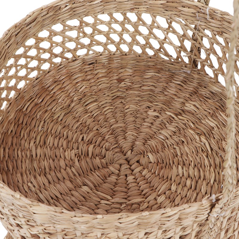 Hanging Fruit Basket Rattan 3 Tiers Multifunctional Foldable Elegant Style