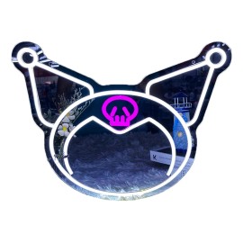 Espejo Kuromi Con Luz Led Maquillaje Ajustable Kawaii