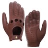 Harssidanzar Mens Leather Driving Gloves Deerskin Unlined Upgrade GM021C, Saddle,