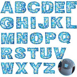 mancyz Floral Embroidered Iron-on Letters, A-Z Alphabet Patches Flower Embroidery Varsity Alphabet Decorate Repair Patches with Ironed Adhesive for Fabric Clothing DIY Crafts Jacket Hat Jeans