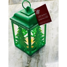 Department 56 Christmas Home LED Xmas Basics Glittered Green Tree Lantern