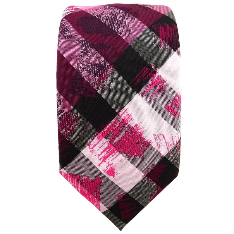TigerTie Slim Designer Tie in Striped Pattern - Tie Binder