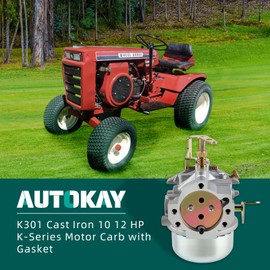 AUTOKAY 4705314 Carburetor Fits for Kohler K-Series K241 K301 10HP 12 HP Cast Iron Engines Motor Carb For M10 M12 10Hp 12Hp Lawn mower Carb with Gasket Re#4785323-S 47-853-23-S
