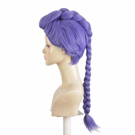 Aeilene Long Purple Braid Wig for Women, Purple Anime Braided Cosplay Synthetic Wig for Girls Party Movie Halloween Costume