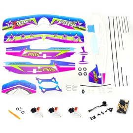 DWH E3005-152E PITTS RC Airplane Aircraft Foam Plane 450mm Wingspan Outdoor Flight Toys for Adults Kids Boys DIY Assembly Model with Brushless Motor Propeller Servo Receiver ESC