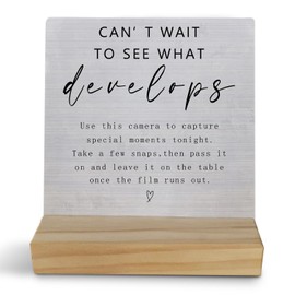 FHUGX Wedding Signs, Photo Guest Book Sign, Can't Wait To See What Develops Wood Desk Sign Plaque, Wedding Signs For Ceremony And Reception, Wedding Reception Signs, Wedding Party Decorations