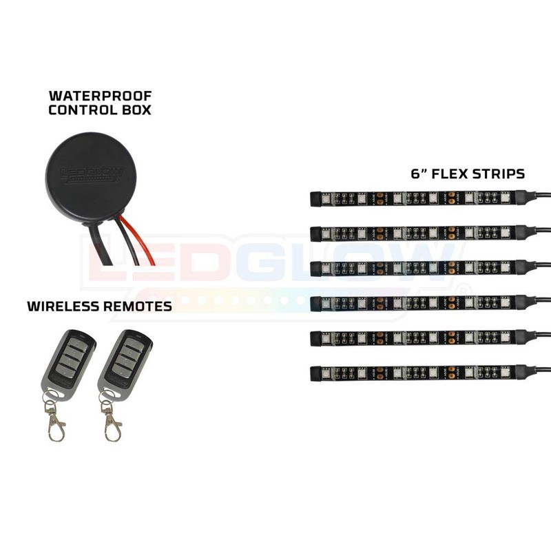 LEDGlow 6pc Advanced Pink LED Motorcycle Accent Neon Underglow Lighting