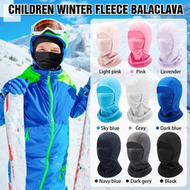 AYPOW Kids Thermal Balaclava, Winter Multifunction Windproof Warm Ski Mask Cycling Balaclava Full Face Cover Under Helmet Hat with Neck Warmer, for 4-13Years Boys Girls Children Winter Outdoor Sports