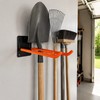 Double-Prong Wall-Mounted Garage Tool Hook for Shovels & Rakes, Black