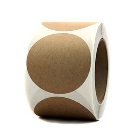 ChromaLabel Permanent Round Kraft Dot Stickers, 500/Roll, 3 inch