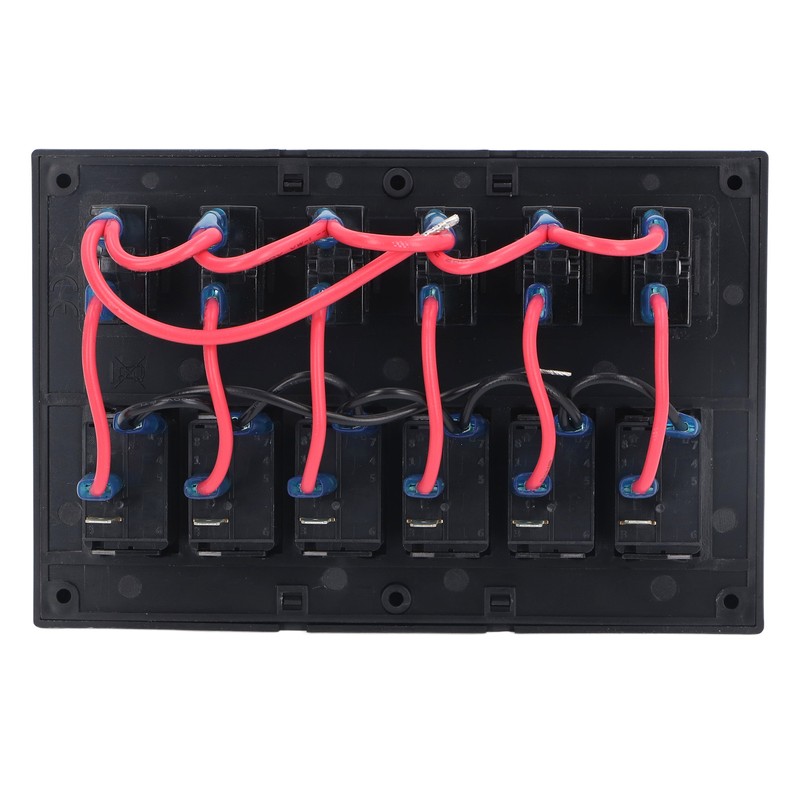 Electrical Switch Panel 6 Gang Pre Wired Blue LED Switch