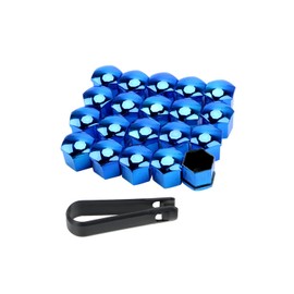 [CHIFONE] Bolt Cap, Colorful Car Tire Wheel Nut Cover, Universal Use, Red, Blue, Glossy, Truck, Rust Prevention, 0.7 inches (19 mm), Set of 20, Blue