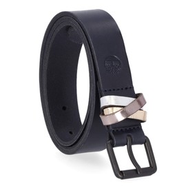 Timberland Cinturón de cuero casual para mujer para pantalones vaqueros, Azul (Maritime Blue), Large (33-37)