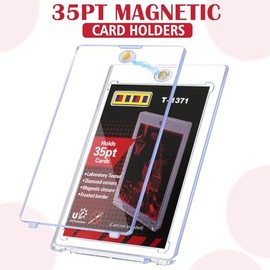 Portadores de tarjetas magnéticos de 8 unidades para cartas coleccionables, fundas rígidas para cartas de 35pt, portador de carta de un toque compatible con cartas MTG, cartas deportivas, cartas de