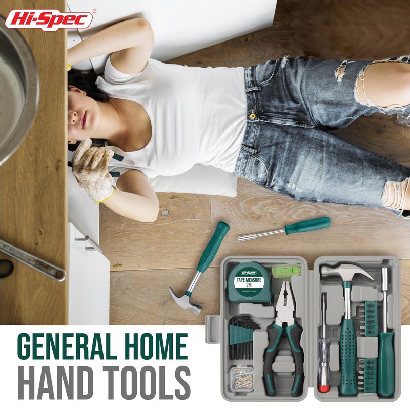 Hi-Spec 25pc Green Small Compact Hand Tool Kit Set for