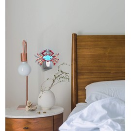 Puzzled Glass Art Night Light, Plug In Decorative Socket Lamp, Manual On & Off Portable Lights for Stairway, Bedroom, Bathroom, Nursery, Home Accessory & Kitchen Decor - Crab