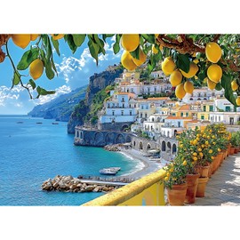 MINIWAN 500 Piece Amalfi Coast Puzzle, Premium Jigsaw Puzzle for Adults, Rustic Style, 21 x 15 Inches