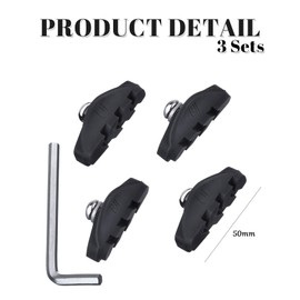 2 Pairs Road Brake Pads with Installation Tool Caliper Brake Blocks 50 mm,Black