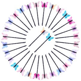 PAGOW 30PCS Hair Clips Butterfly Hair Barrettes Fabric Fashionable Bobby Pins Pearl Decorative Christmas Valentines Hair Accessories for Women Girls(10 styles, 3 pcs each)