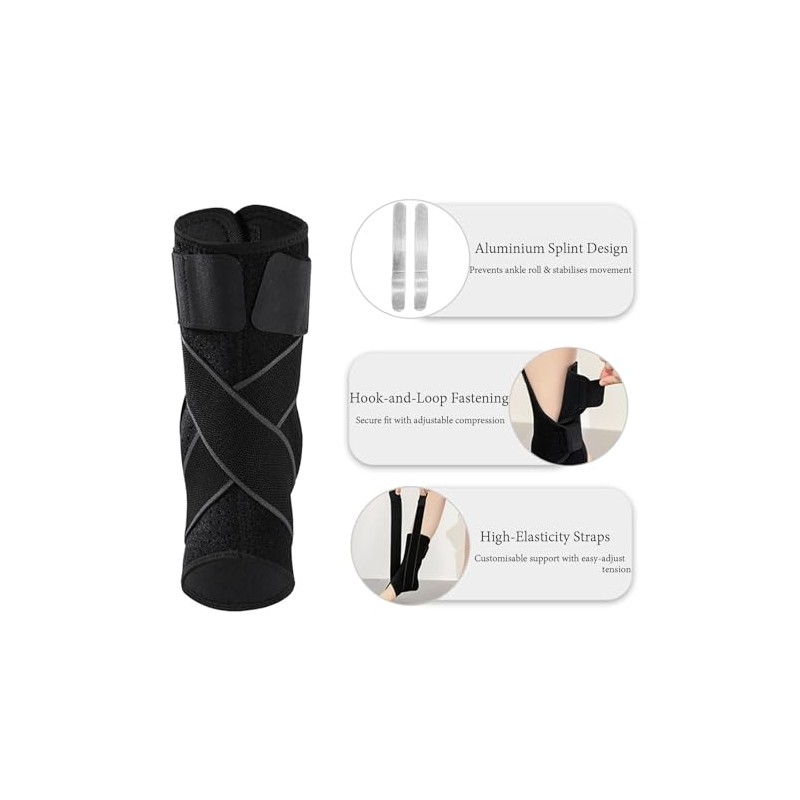 OhMill Achilles Tendon Support Brace Ankle Brace with 2 Metal