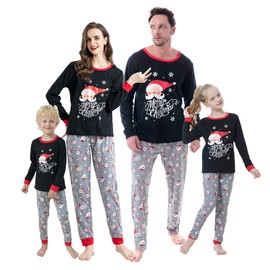 Hupohoi Family Matching Pajama Sets Cute Santa Claus Xmas Clothes Funny Family Sleepwear Sets, Santa Claus, 10 Years