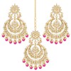Aheli Bollywood Ethnic Chandbali Style Big Earrings Maang Tikka Set