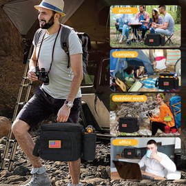 BERRYRIZZ Tactical Lunch Box for Men, Insulated Lunch Bag MOLLE Webbing Leakproof, Cooler Large Lunchbox Women Adult with Adjustable Shoulder Strap Durable, Construction Heavy Duty Lunch Pail, Black