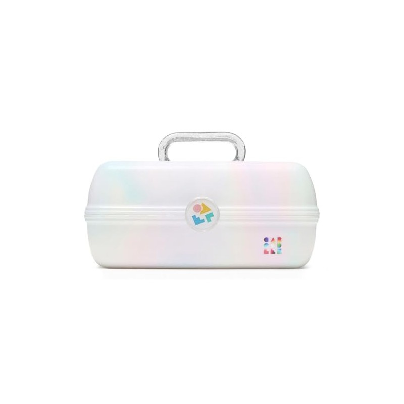 Caboodles On-The-Go Girl Makeup Box, White Opal, Hard Plastic Makeup