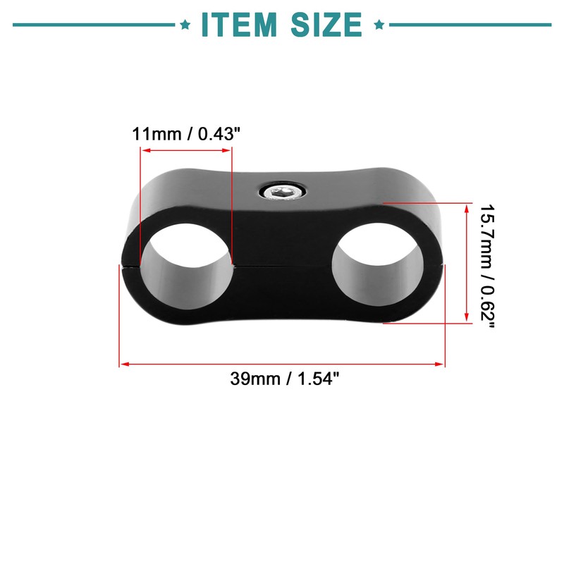 ACROPIX Hose Separator Clamp Car Accessories Black - Set of