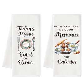 FZkuozougedd Funny Joked Kitchen Towels - 2Pcs Funny Wacky Hand Towels Kitchen Ware Quote Dish Absorbent Drying Cooking Baking Dishcloth Tea Bathroom Decor Christmas Birthday Housewarming Gift #B