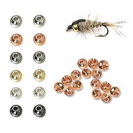 (4.8 mm (3/16"), copper) - Aventik 50pc Brass Beads Tapered Hole Fly Tying Materials Lure Jig 10 Colours / 5 Sizes Fly Fishing