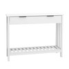 TaoHFE White Narrow Console Table with Storage Modern Wood Entryway