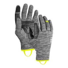 ORTOVOX Fleece Light Glove M - Lightweight Fleece Glove with Smart Finger and Leather Palm for Ski Touring - Grey - Men - M