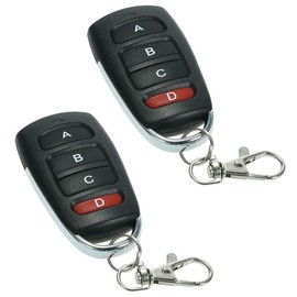 433MHz Electric Remote Control Cloner, Gate Garage Door Remote Control, Universal Cloning Remote Control Key with 4 Buttons for Gate Remote Control Replacement (Pack of 2)