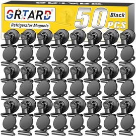 50 unidades de clips magnéticos resistentes, clips magnéticos negros para nevera, imanes para refrigerador, clip magnético fuerte, imanes sin rayones 