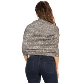 Sakkas Two Tone Vintage Jacquard Paisley Pashmina Shawl Wrap Scarf Stole - Black/Gray paisley