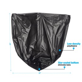 Consolidated Plastics Premium Commercial Trash Can Liners, Leak-Free Bulk Garbage Bags for Offices Made in USA (Black 7-10 Gal. 24x24 .59 Mil Medium – 500 Case)