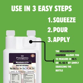 MicroGenics 0.75% | Contains .75% Magnesium, .75% Manganese, .75% Zinc, .75% Copper, .75% Boron, .75% Nickel and .75% Iron | Liquid Fertilizer | Makes up to 60 Gallons | 32 fl. oz.