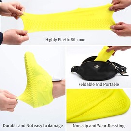 WHYJJQIAN Fundas de silicona impermeables para zapatos, reutilizables, antideslizantes, de goma para la lluvia, protectores de zapatos de ciclismo al aire última intervensión con suela antideslizante para hombres, mujeres y niños (extragrande, gris)